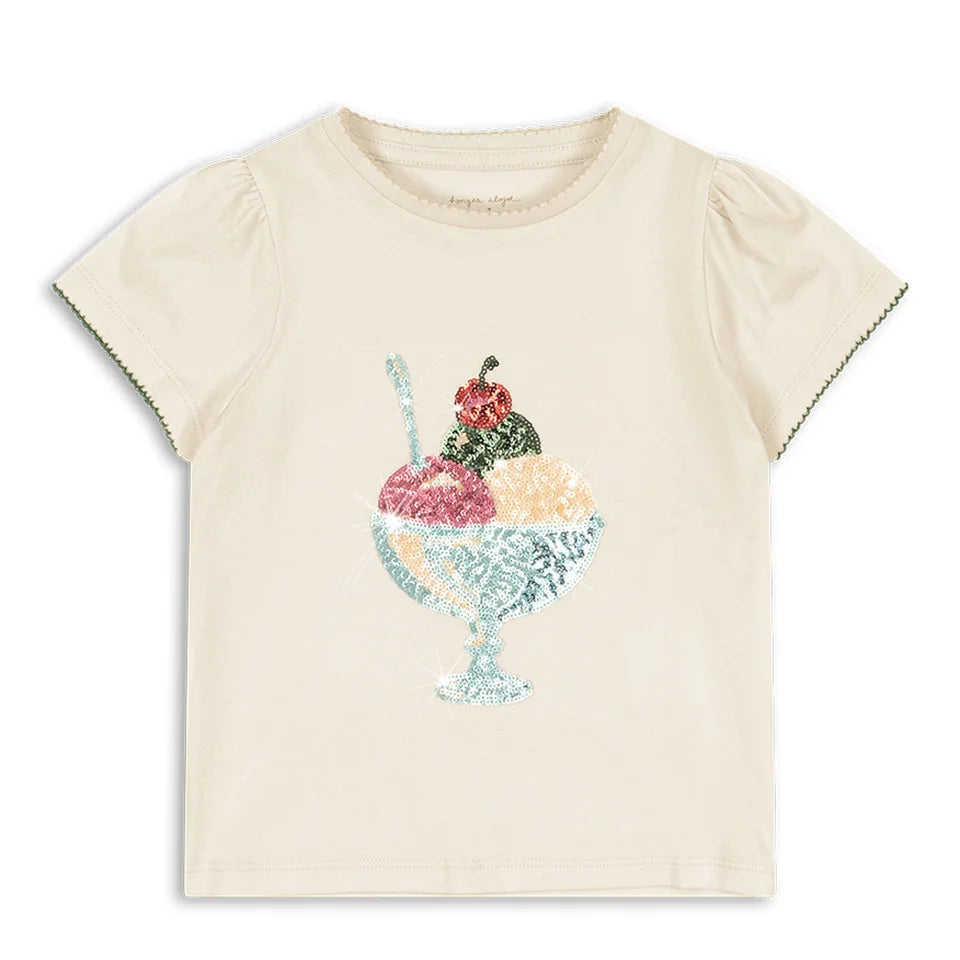 26 Summer New Kids' Wear KS Boys Girls Cartoon T-Shirt Bead Short Sleeve Top Shorts Netting Skirt Girl Clothes