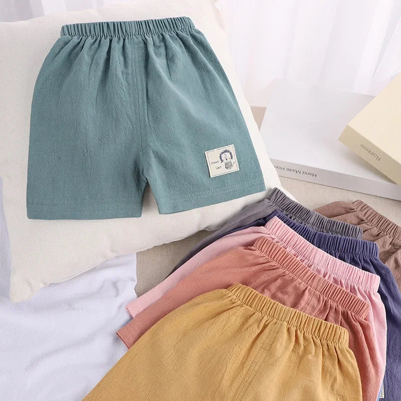 Kids Summer Shorts 1-5 Years Baby Boys Korean Style Cotton and Linen Short Pants Girls  Toddler Children Cute Shorts