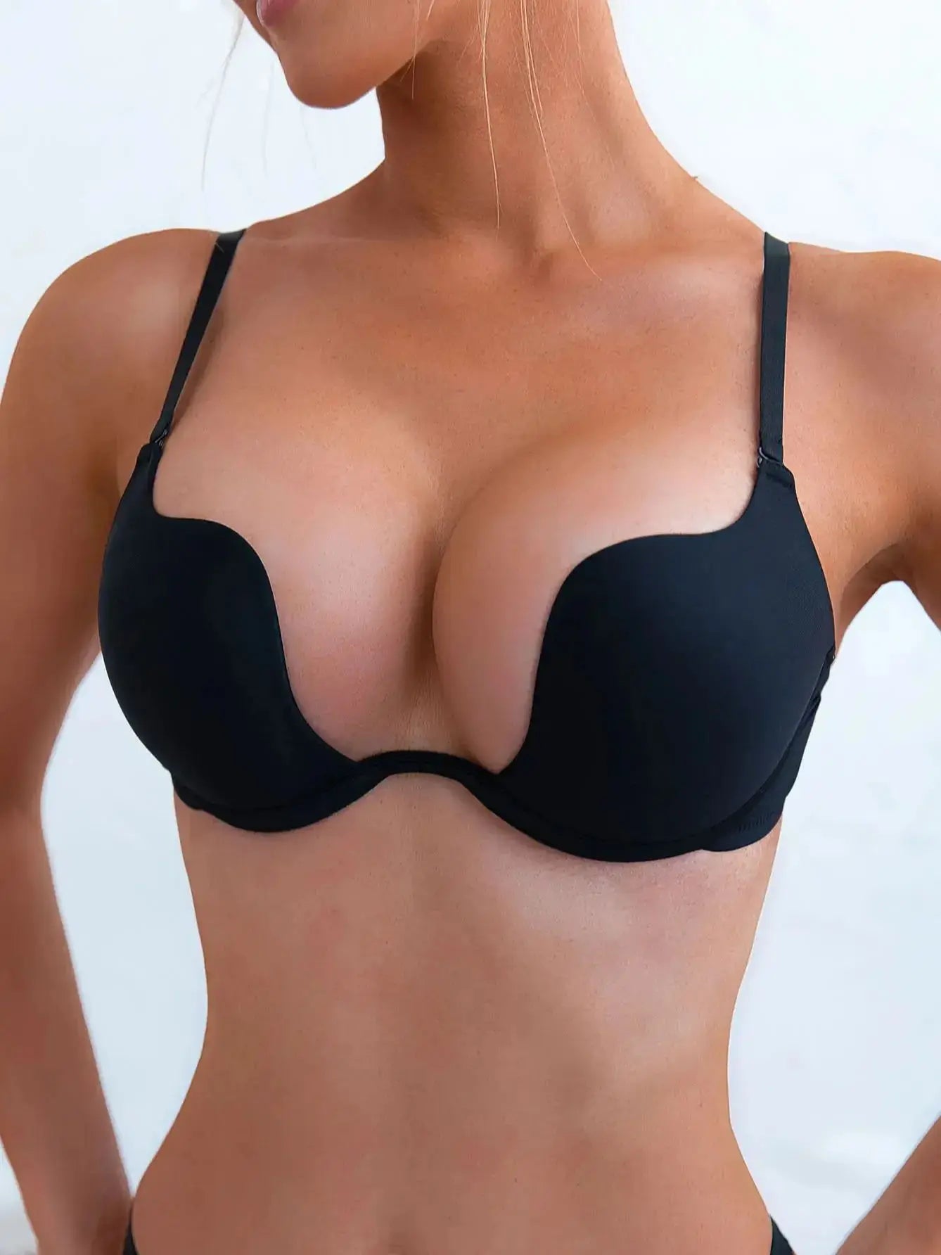 fashionable sexy push-up bra U-shaped multi-wear bralette with invisible backless underwear underwire padded Lingerie