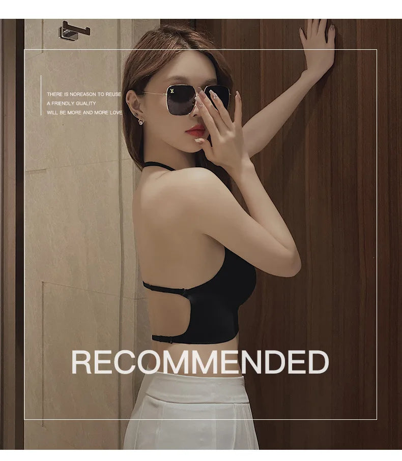 2026 Invisible Push Up Bra Backless Sexy Women Bras Low Cut Plunge Brassiere Open Back Wedding Underwear Seamless Lingerie