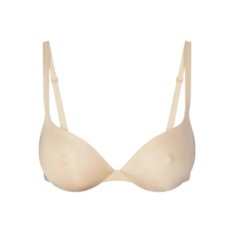 Women Push Up Bra Simple Underwear Seamless Bras with Adjustable Straps Underwire Support Comfort Invisible for All-Day Wear