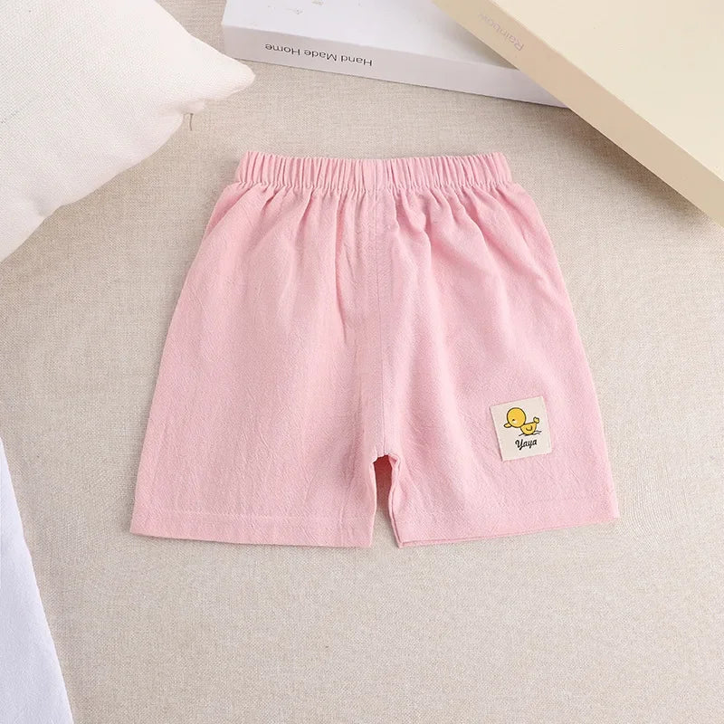 Kids Summer Shorts 1-5 Years Baby Boys Korean Style Cotton and Linen Short Pants Girls  Toddler Children Cute Shorts