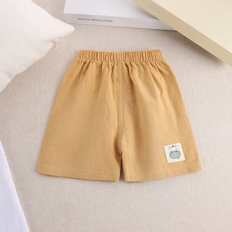 Kids Summer Shorts 1-5 Years Baby Boys Korean Style Cotton and Linen Short Pants Girls  Toddler Children Cute Shorts