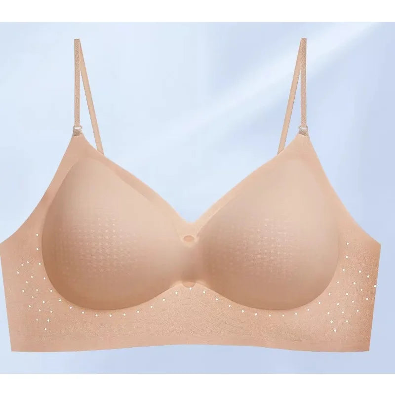 Invisible Backless Push Up Bra Seamless Wireless Fixed Cup Beauty Back Small Bust Enhancer Comfort Support Everyday Wear Female