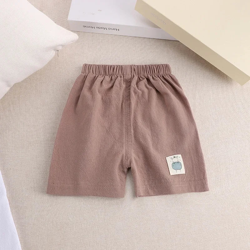 Kids Summer Shorts 1-5 Years Baby Boys Korean Style Cotton and Linen Short Pants Girls  Toddler Children Cute Shorts
