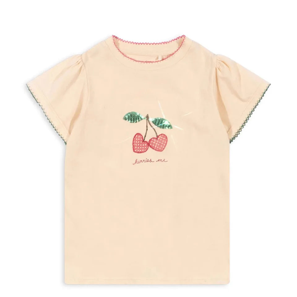 26 Summer New Kids' Wear KS Boys Girls Cartoon T-Shirt Bead Short Sleeve Top Shorts Netting Skirt Girl Clothes