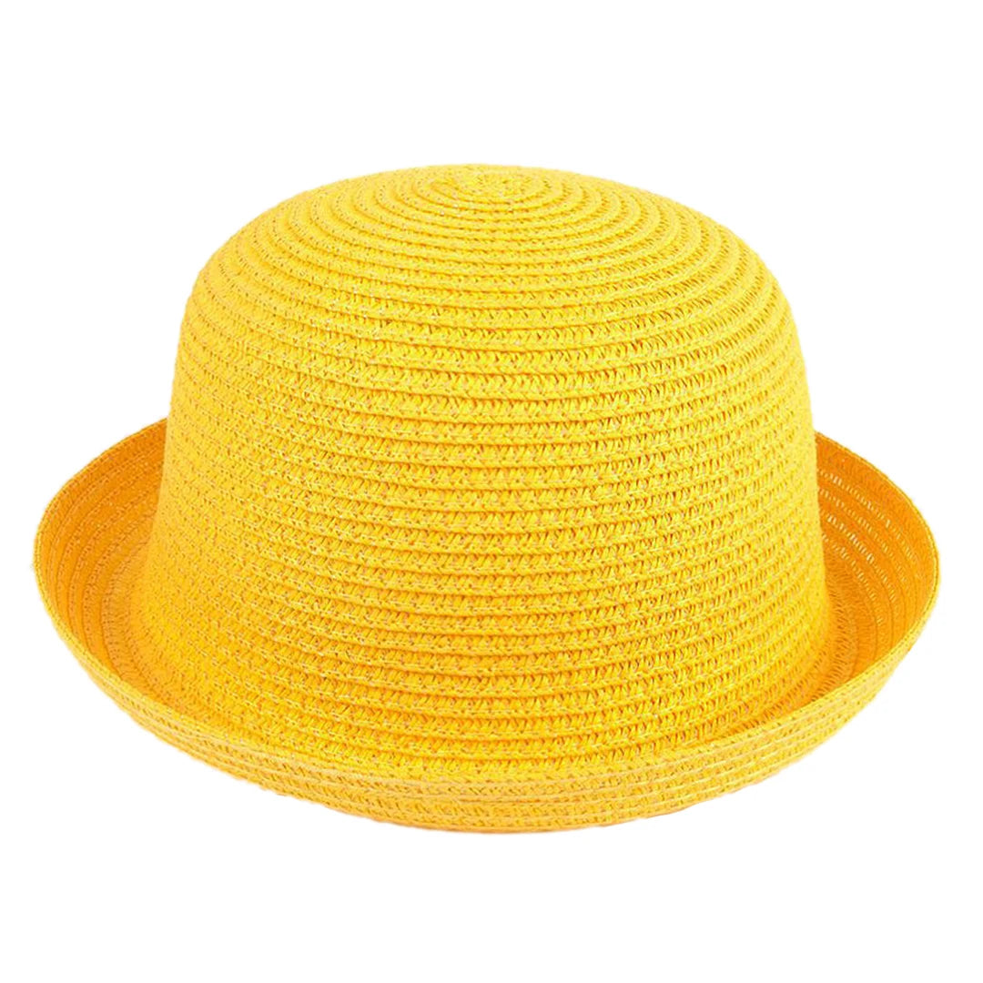 Kids Summer Sun Hat Children Boys Girls Straw Hat Bowler Hats Derby Cap Clothe Cap Beach Travel