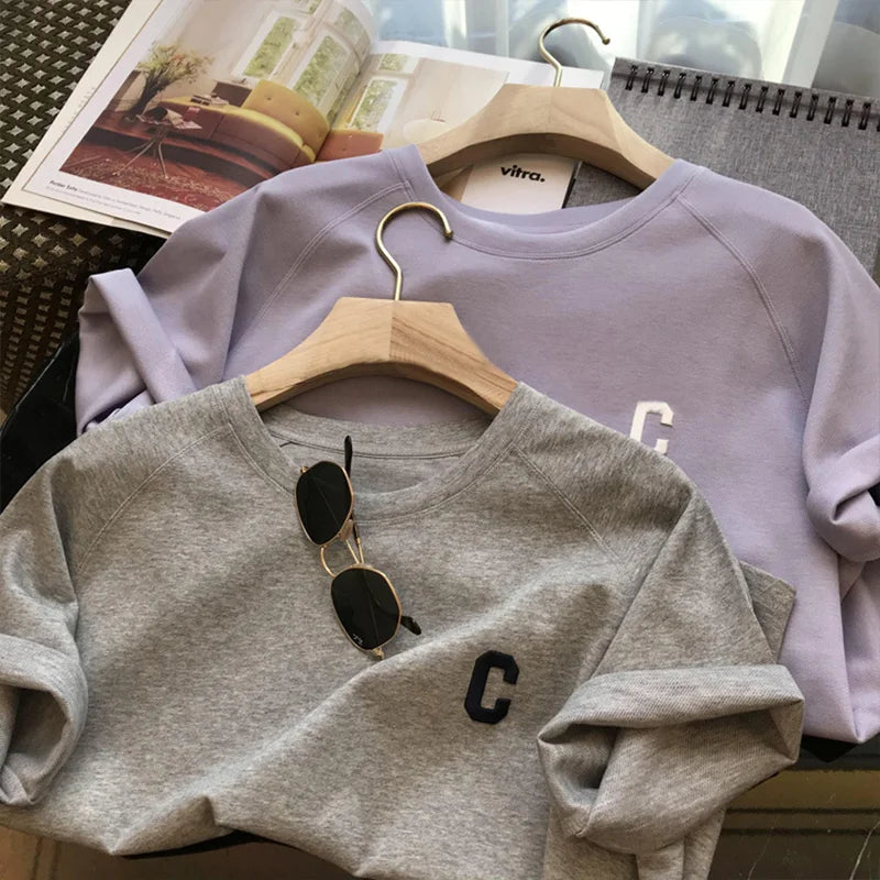 Kids Summer Sports Set 5-12 Years Fashion Letter Short Sleeve T-shirt & Loose Shorts 2-Piece Casual Thin Outfit for Boys Girls