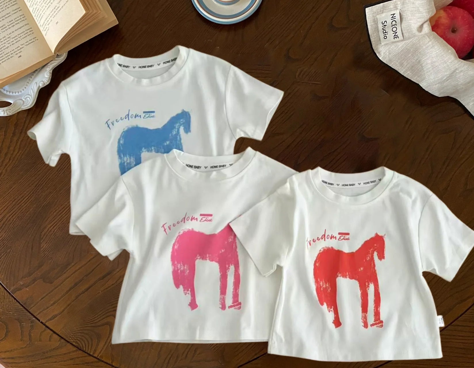 Kids Summer Casual T-Shirt Unisex Boys Girls Soft Cotton Breathable Short Sleeve Tops Cute Cartoon Print Tees for 1-10Y Children