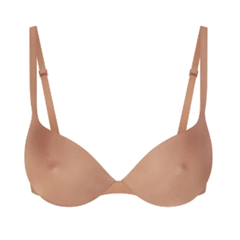 Women Push Up Bra Simple Underwear Seamless Bras with Adjustable Straps Underwire Support Comfort Invisible for All-Day Wear