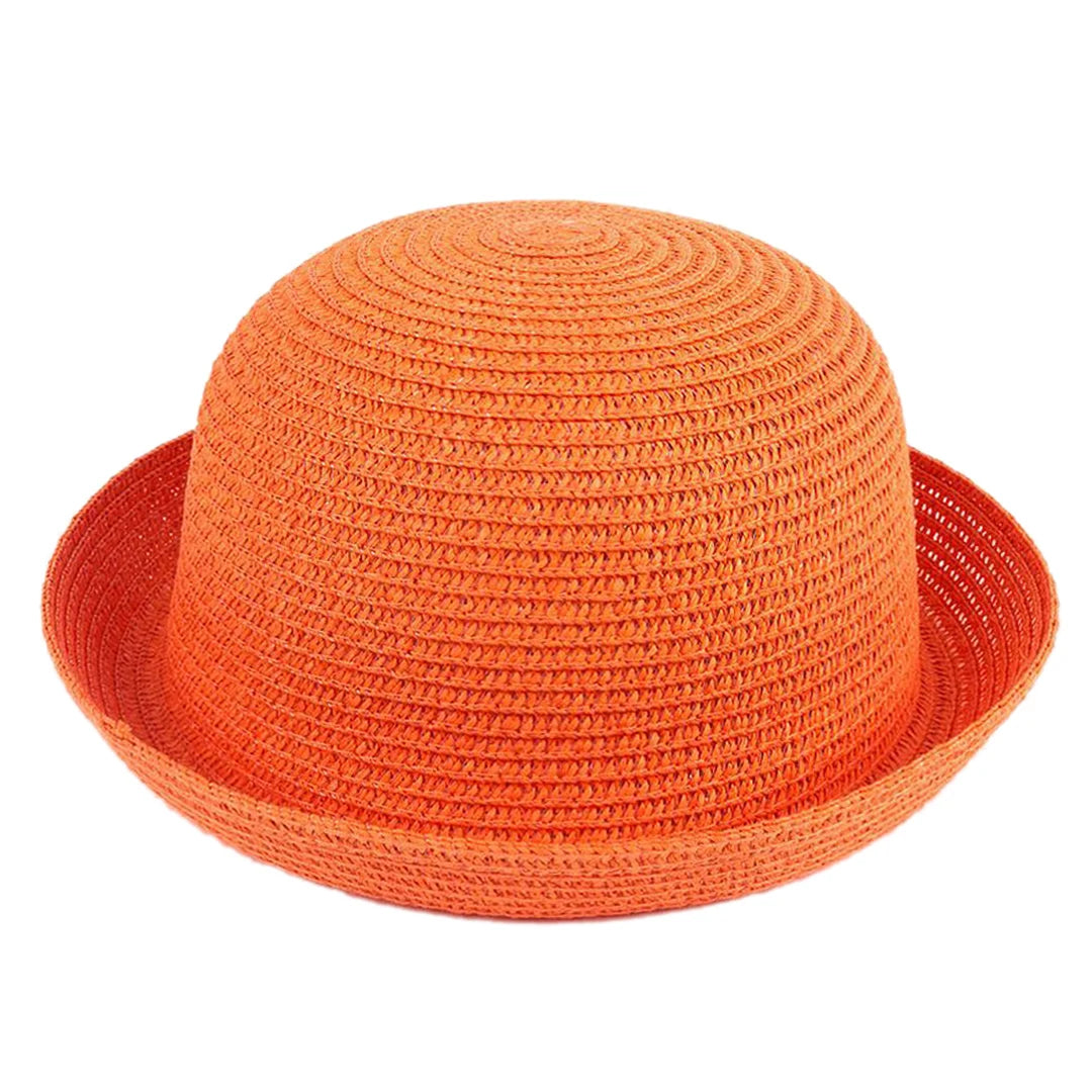 Kids Summer Sun Hat Children Boys Girls Straw Hat Bowler Hats Derby Cap Clothe Cap Beach Travel