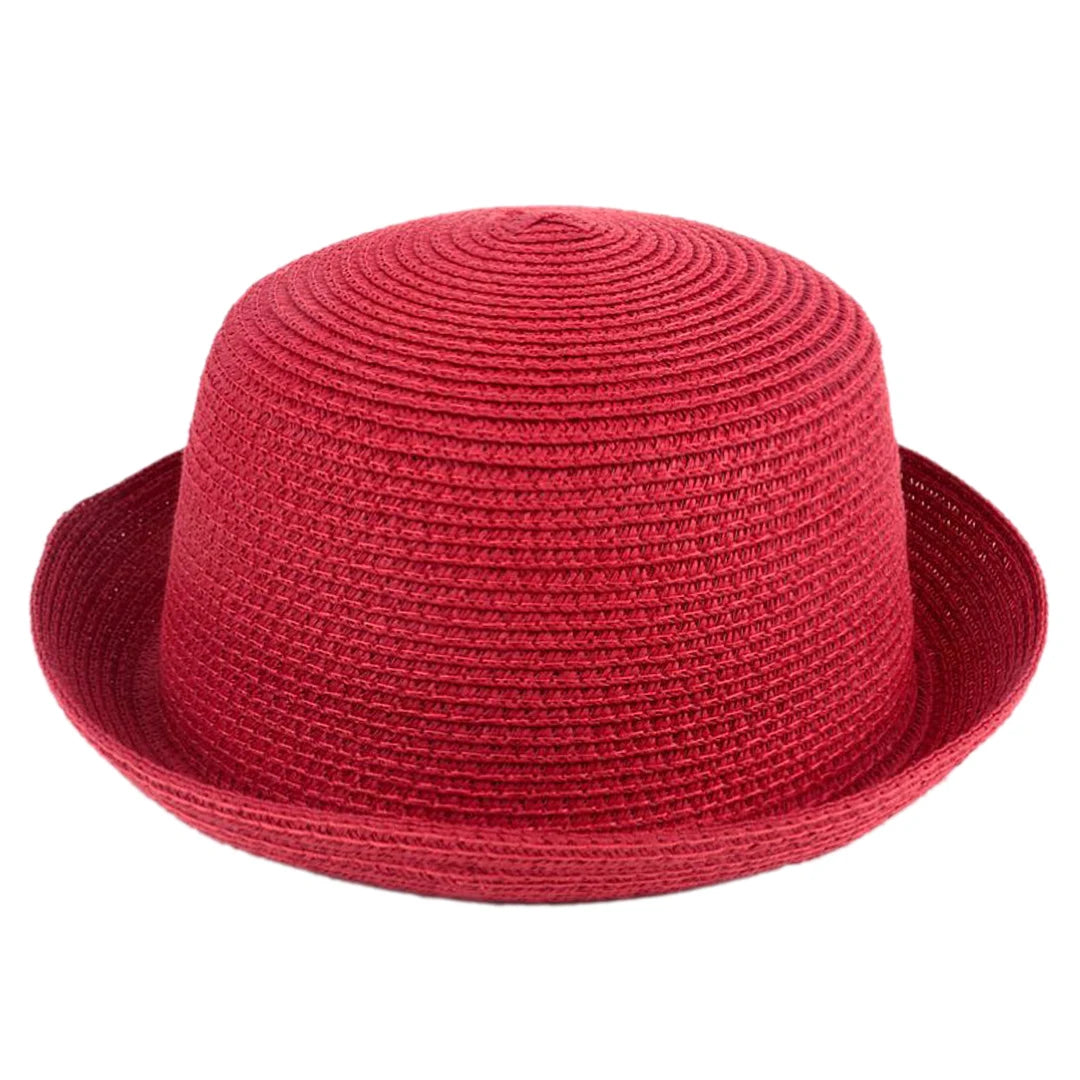 Kids Summer Sun Hat Children Boys Girls Straw Hat Bowler Hats Derby Cap Clothe Cap Beach Travel
