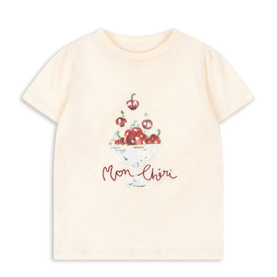 26 Summer New Kids' Wear KS Boys Girls Cartoon T-Shirt Bead Short Sleeve Top Shorts Netting Skirt Girl Clothes