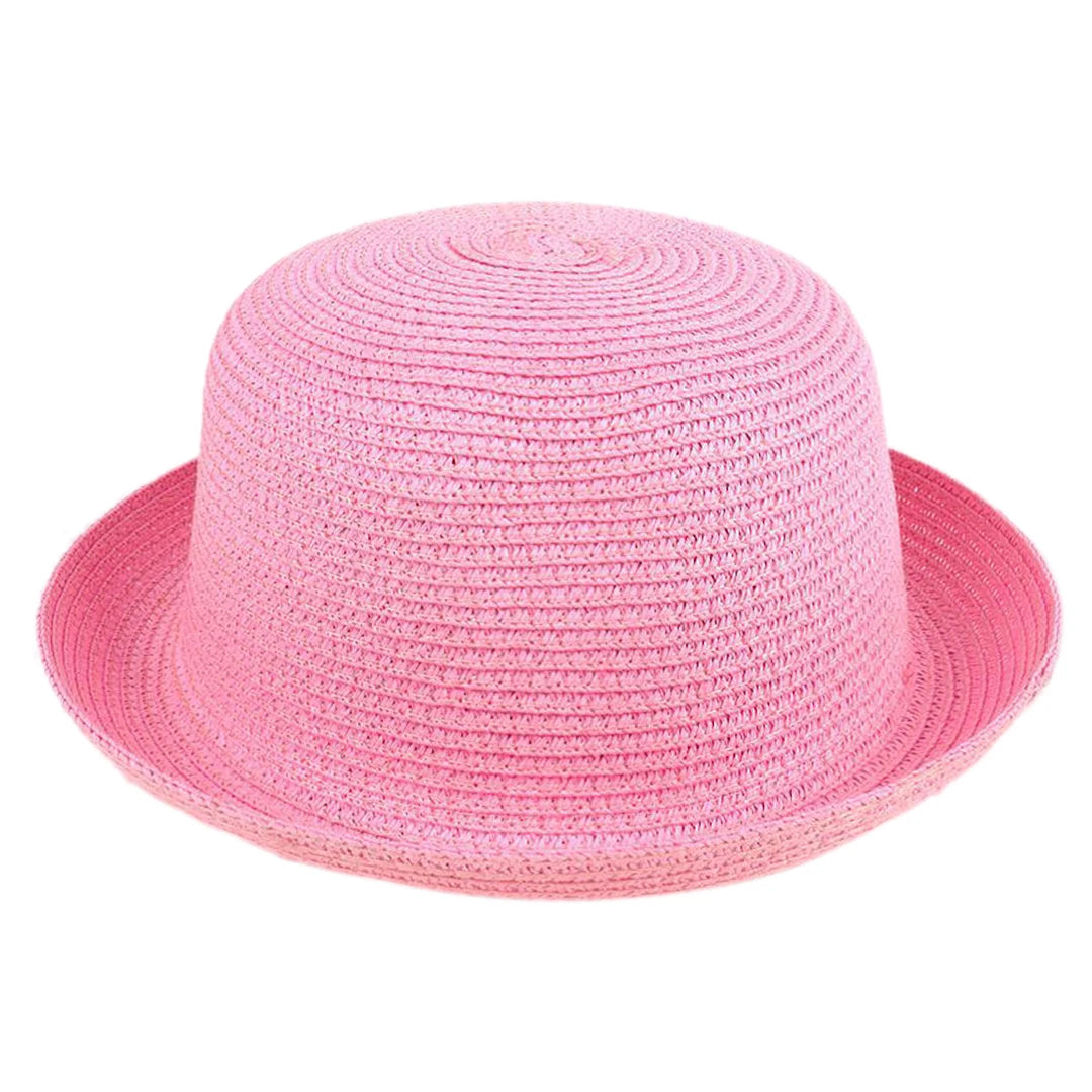 Kids Summer Sun Hat Children Boys Girls Straw Hat Bowler Hats Derby Cap Clothe Cap Beach Travel