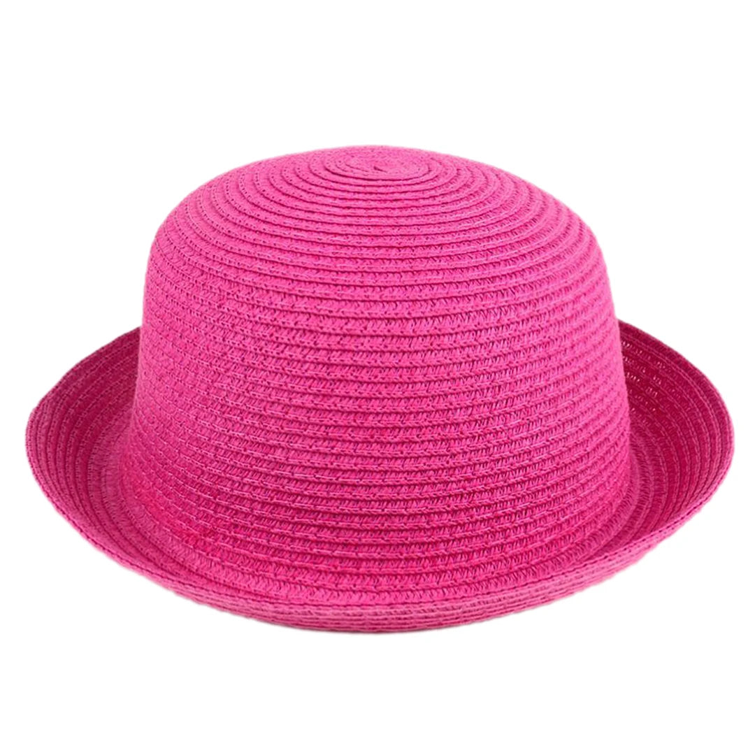 Kids Summer Sun Hat Children Boys Girls Straw Hat Bowler Hats Derby Cap Clothe Cap Beach Travel