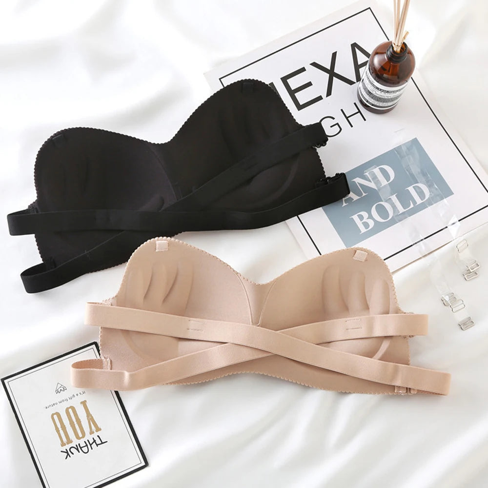 Sexy Backless Invisible Bra Push Up For Women Lingerie Seamless Brassiere No Sewing Bra Strapless Bras Daily Wear Bralette