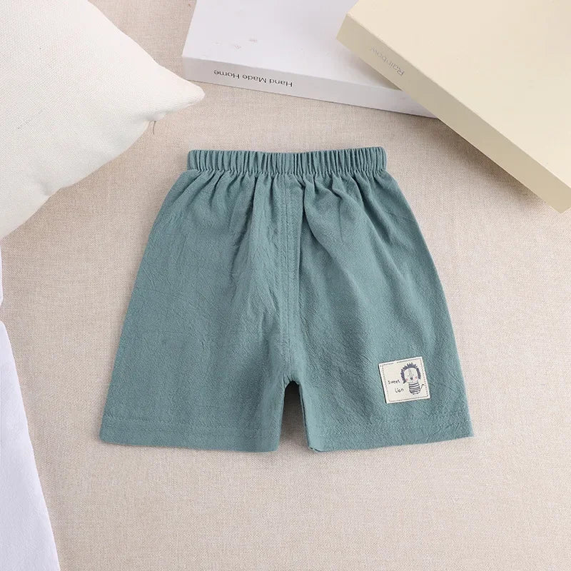 Kids Summer Shorts 1-5 Years Baby Boys Korean Style Cotton and Linen Short Pants Girls  Toddler Children Cute Shorts