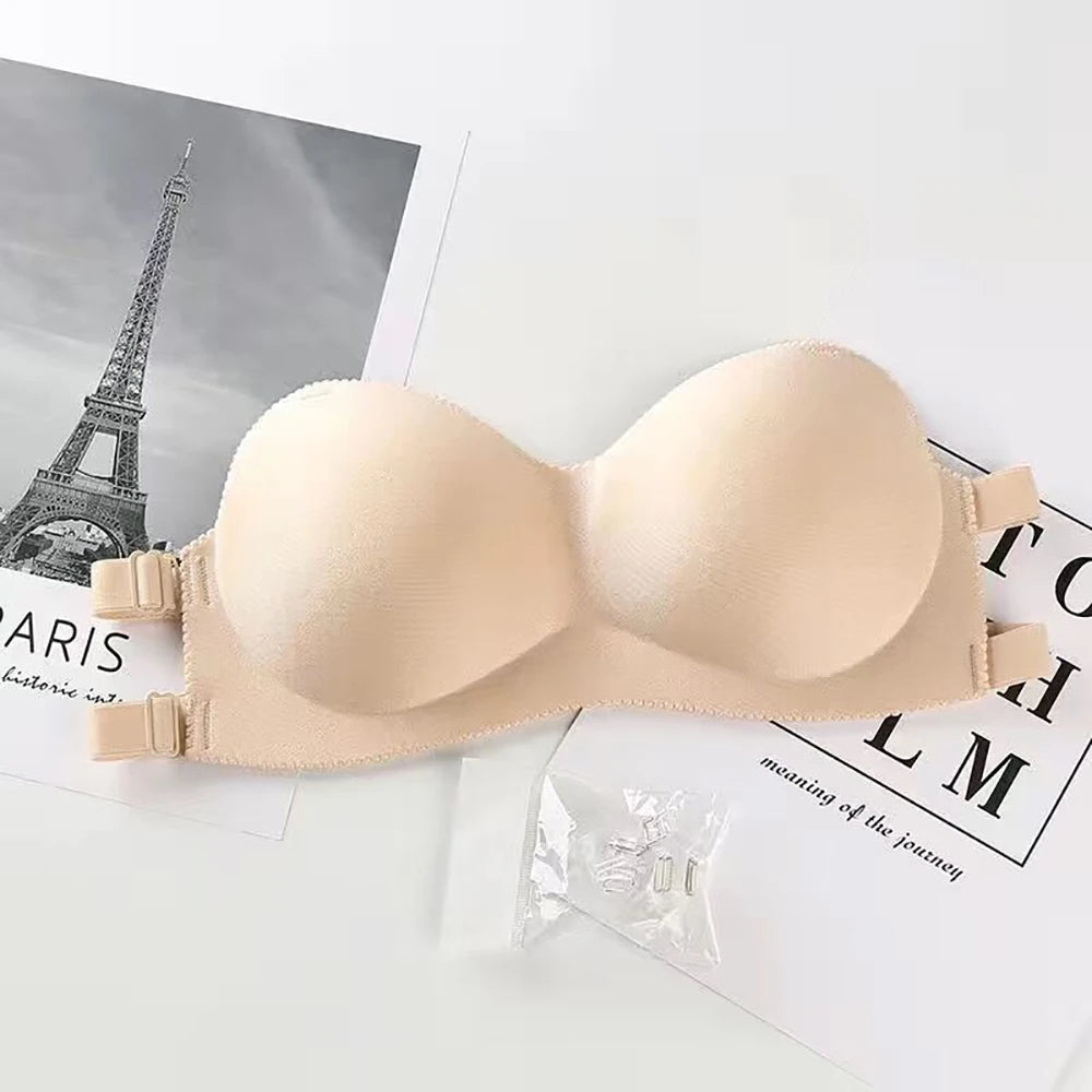 Sexy Backless Invisible Bra Push Up For Women Lingerie Seamless Brassiere No Sewing Bra Strapless Bras Daily Wear Bralette
