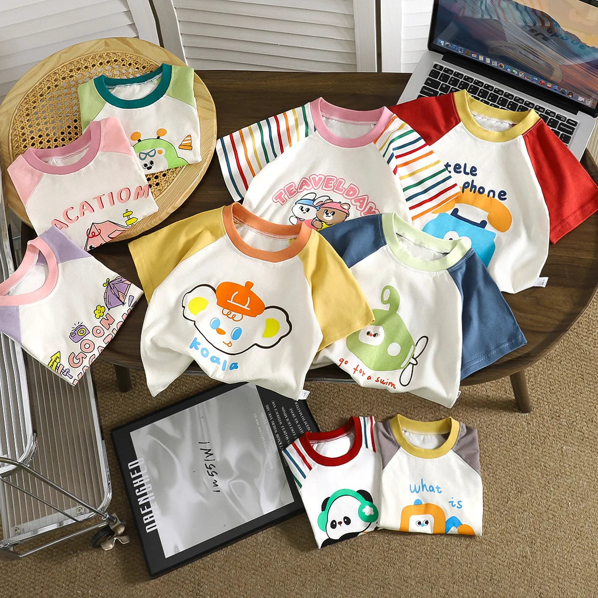 Kids Summer T-shirt Cute Girls Tops Cotton Boys Clothing Short Sleeve Clothes