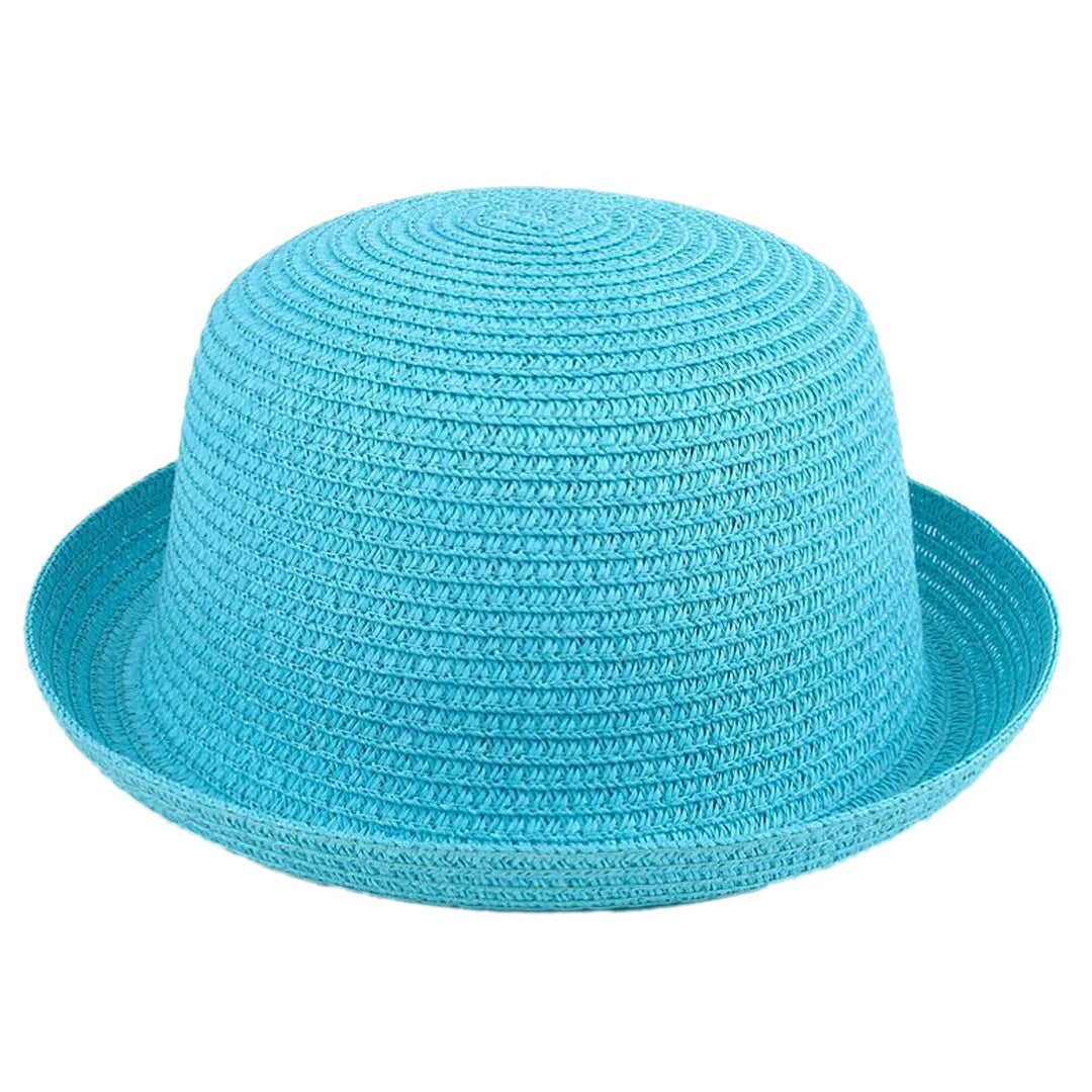 Kids Summer Sun Hat Children Boys Girls Straw Hat Bowler Hats Derby Cap Clothe Cap Beach Travel