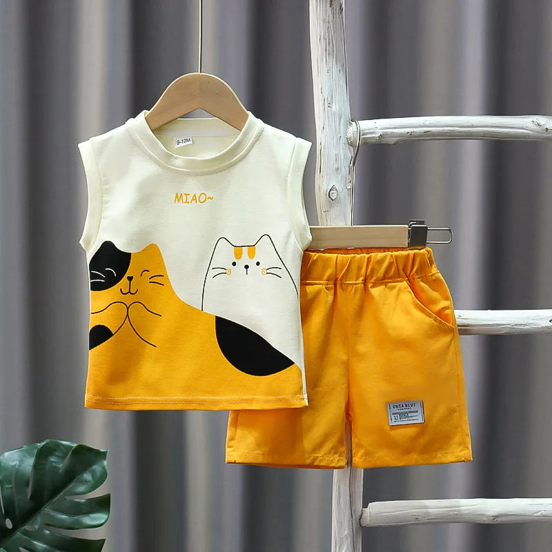 Kids Summer Short Sleeve Casual Suit