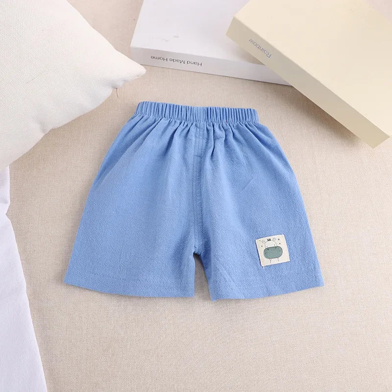 Kids Summer Shorts 1-5 Years Baby Boys Korean Style Cotton and Linen Short Pants Girls  Toddler Children Cute Shorts