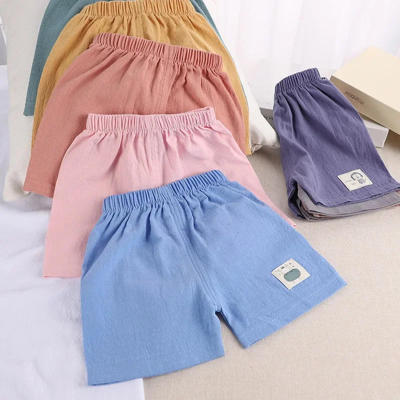 Kids Summer Shorts 1-5 Years Baby Boys Korean Style Cotton and Linen Short Pants Girls  Toddler Children Cute Shorts