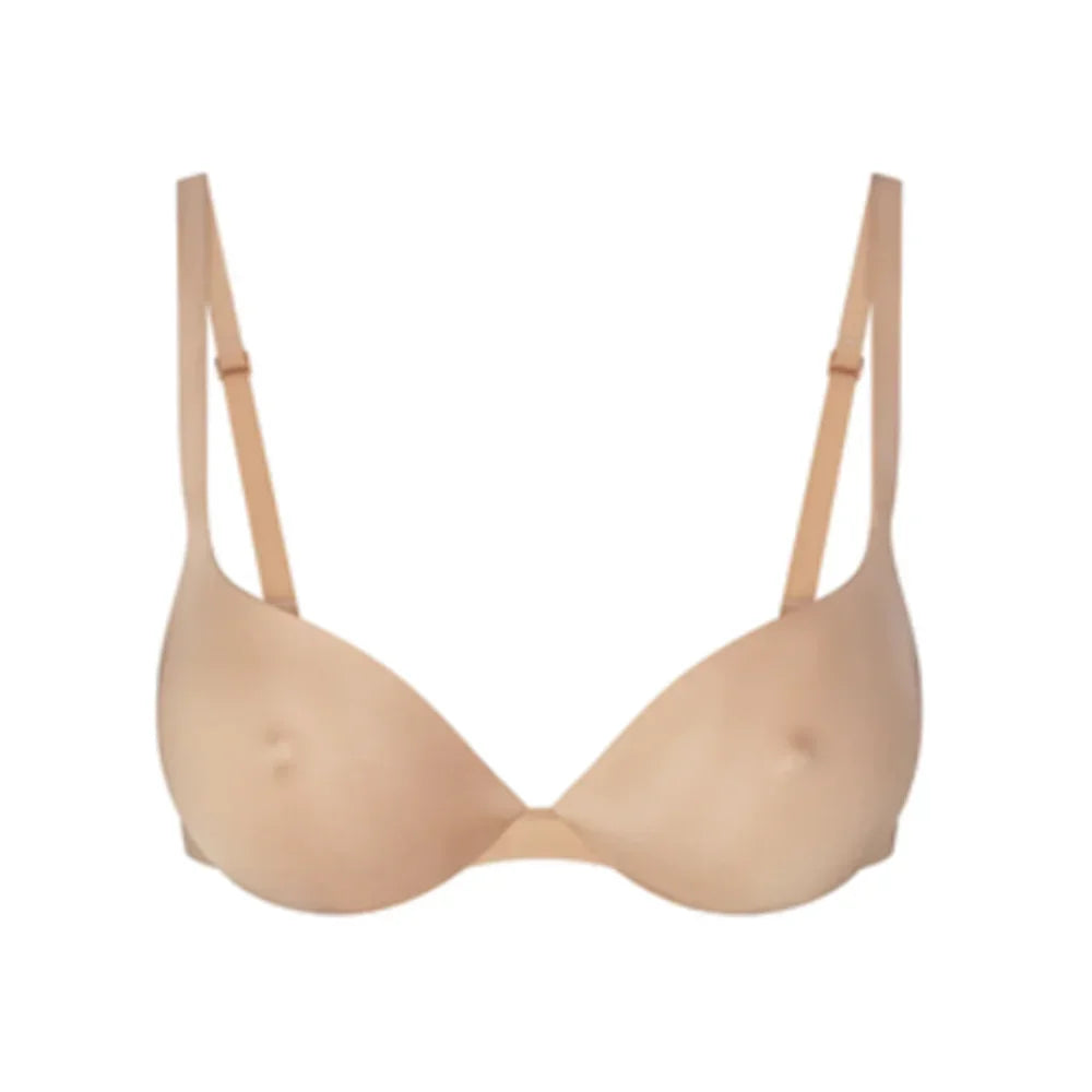 Women Push Up Bra Simple Underwear Seamless Bras with Adjustable Straps Underwire Support Comfort Invisible for All-Day Wear