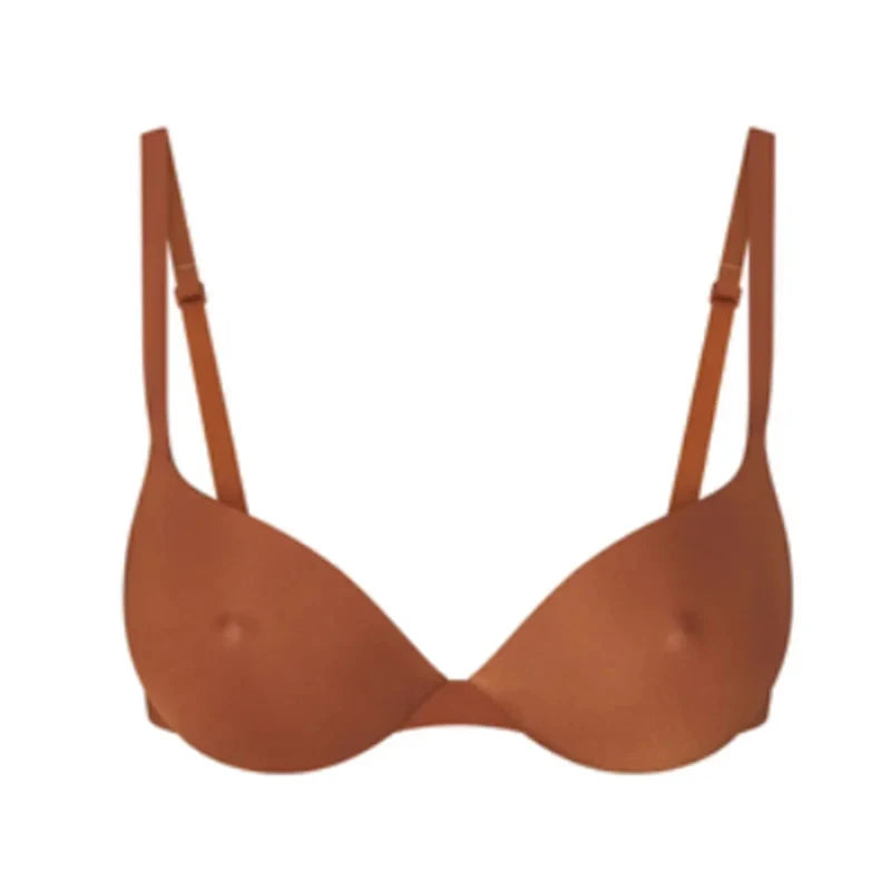 Women Push Up Bra Simple Underwear Seamless Bras with Adjustable Straps Underwire Support Comfort Invisible for All-Day Wear